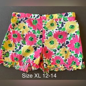Lilly Pulitzer girls Doodlebug Daisy size XL 12-14 shorts with ruffle hem